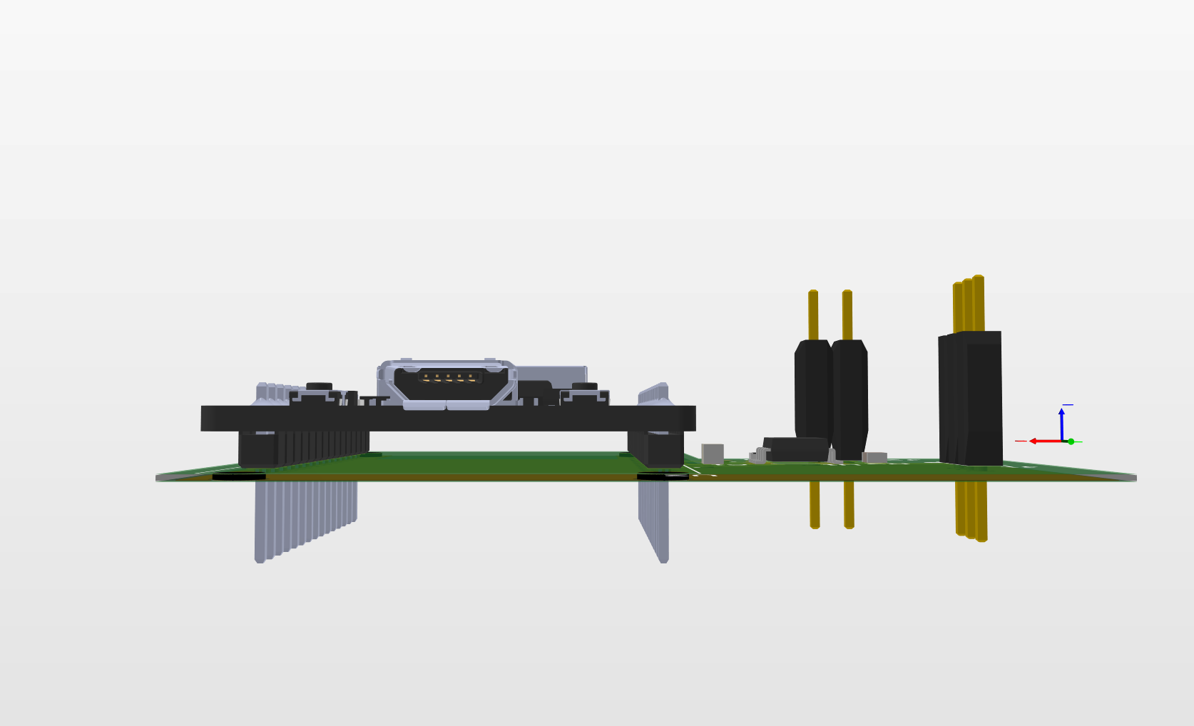 Side 3D view of the ESP32 CAN interface PCB